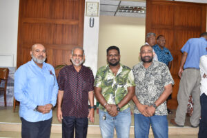 Image L-R: LCC CEO, Mr. Mohammed Anees Khan, Minister for Employment, Hon. Agni Deo Singh, LCC Digital Communications Officer, Rohitesh Narayan and LCC Manager Health, Mr. Rouhit Karan Singh.