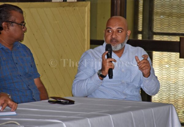 Lautoka City Council Chief Executive Officer Mohammed Anees Khan makes a submission during the Building Code Consultation in Nadi.