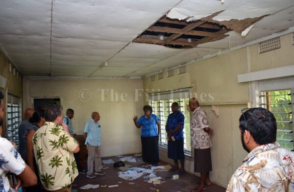 Assistant Minister to the Prime Minister’s Office Sakiusa Tubuna along with other stakeholders visit the government quarters infested by termites in Lautoka. Picture: BALJEET SINGH